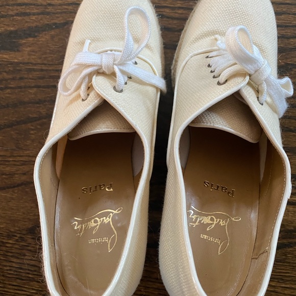 Christian Louboutin ivory espadrille platforms - Picture 5 of 8